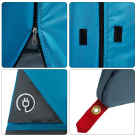 Produktbild för Campingtältset med tak med lagring 2 pcs Blå Taffeta och tyg