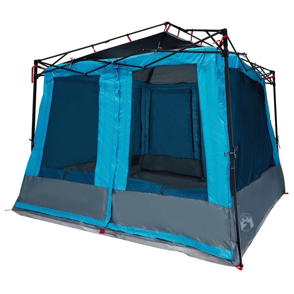 Produktbild för Campingtältset med tak med lagring 2 pcs Blå Taffeta och tyg