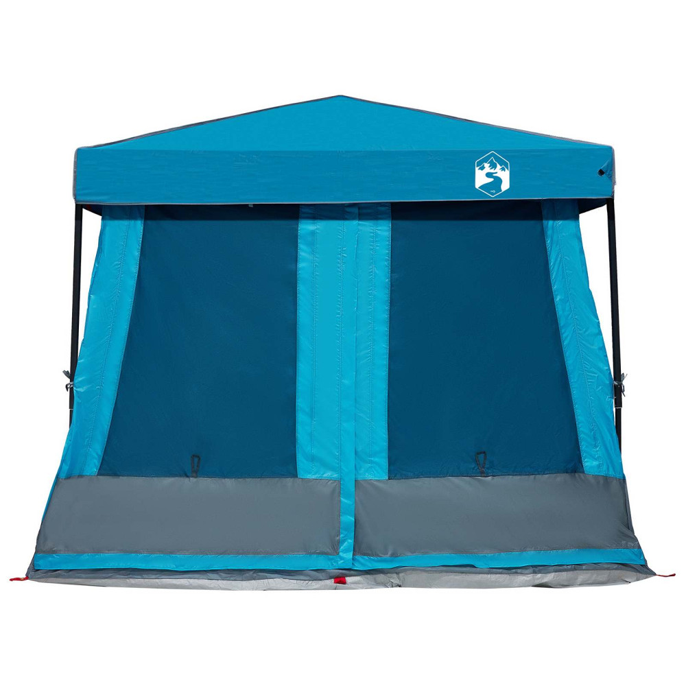 Produktbild för Campingtältset med tak med lagring 2 pcs Blå Taffeta och tyg