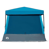 Produktbild för Campingtältset med tak med lagring 2 pcs Blå Taffeta och tyg