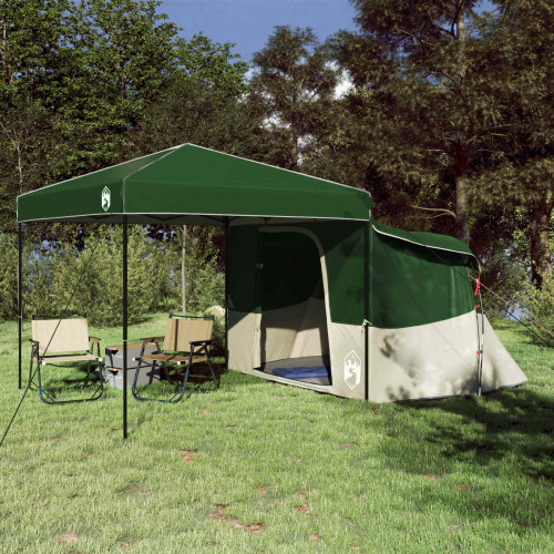 vidaXL Campingtältset med tak med lagring 2 pcs Grön Taffeta och tyg