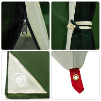 Produktbild för Campingtältset med tak med lagring 2 pcs Grön Taffeta och tyg