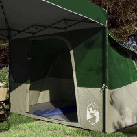 Produktbild för Campingtältset med tak med lagring 2 pcs Grön Taffeta och tyg
