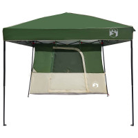 Produktbild för Campingtältset med tak med lagring 2 pcs Grön Taffeta och tyg