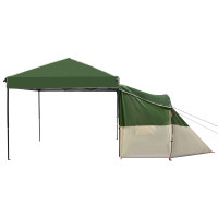Produktbild för Campingtältset med tak med lagring 2 pcs Grön Taffeta och tyg