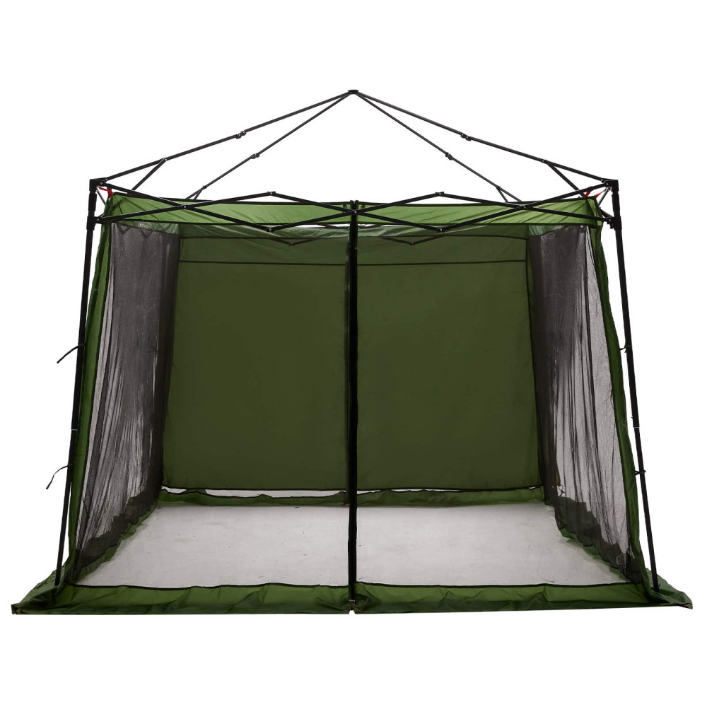 Produktbild för Campingtältset med tak med lagring 2 pcs Grön Taffeta och tyg