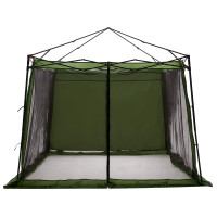 Produktbild för Campingtältset med tak med lagring 2 pcs Grön Taffeta och tyg