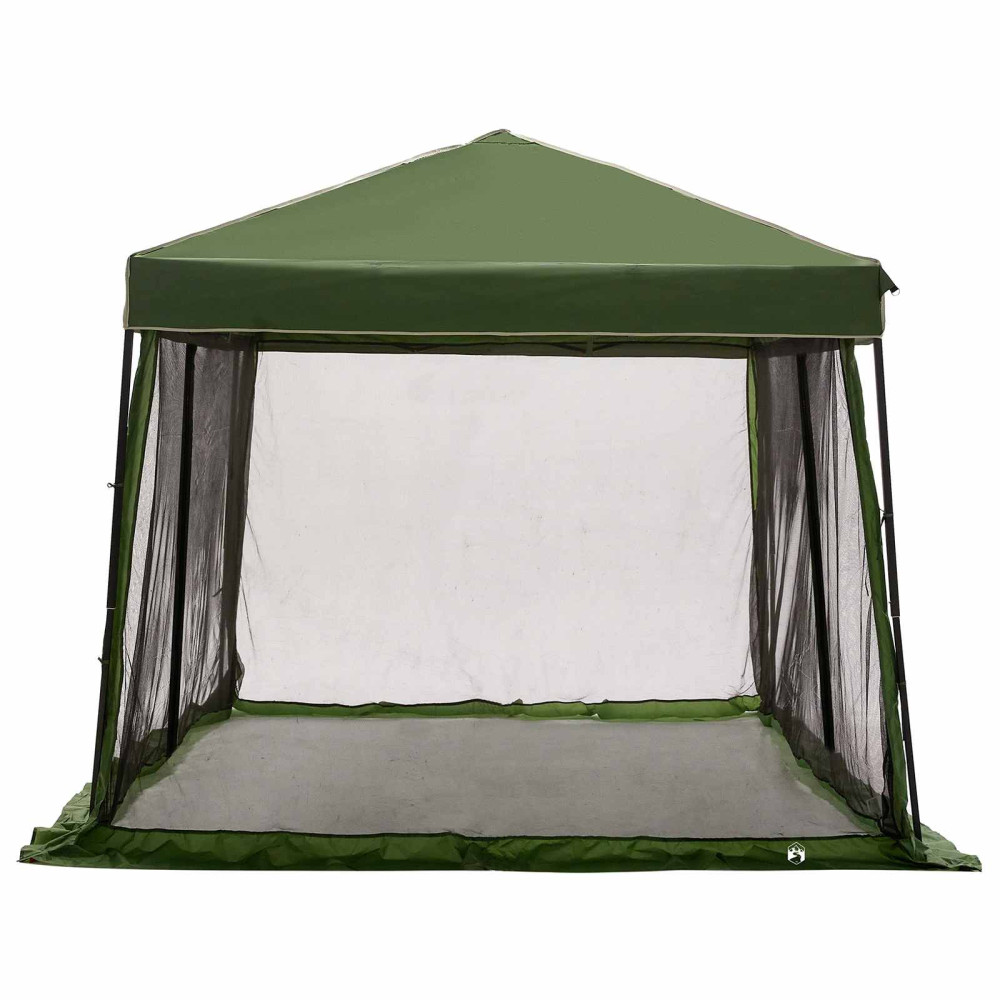 Produktbild för Campingtältset med tak med lagring 2 pcs Grön Taffeta och tyg
