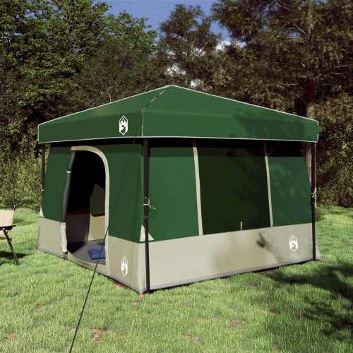 vidaXL Campingtältset med tak med lagring 2 pcs Grön Taffeta och tyg