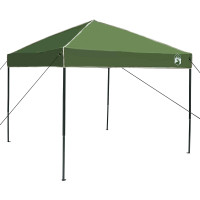 Produktbild för Campingtältset med tak med lagring 2 pcs Grön Taffeta och tyg