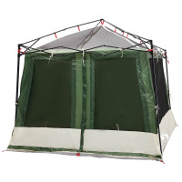 Produktbild för Campingtältset med tak med lagring 2 pcs Grön Taffeta och tyg