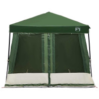 Produktbild för Campingtältset med tak med lagring 2 pcs Grön Taffeta och tyg