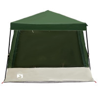 Produktbild för Campingtältset med tak med lagring 2 pcs Grön Taffeta och tyg