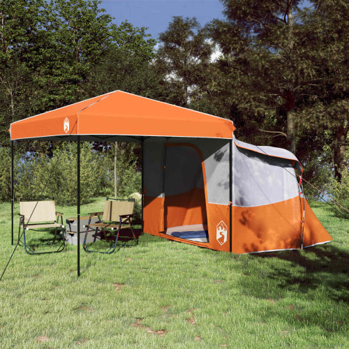 vidaXL Campingtältset med tak med lagring 2 pcs Orange Taffeta och tyg