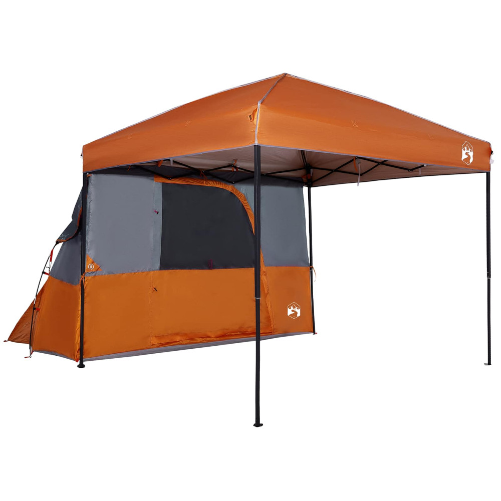Produktbild för Campingtältset med tak med lagring 2 pcs Orange Taffeta och tyg