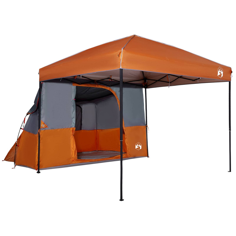 Produktbild för Campingtältset med tak med lagring 2 pcs Orange Taffeta och tyg