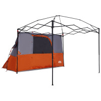 Produktbild för Campingtältset med tak med lagring 2 pcs Orange Taffeta och tyg