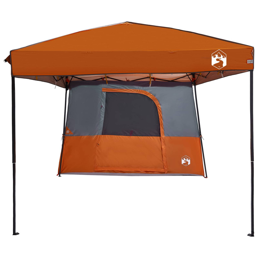 Produktbild för Campingtältset med tak med lagring 2 pcs Orange Taffeta och tyg