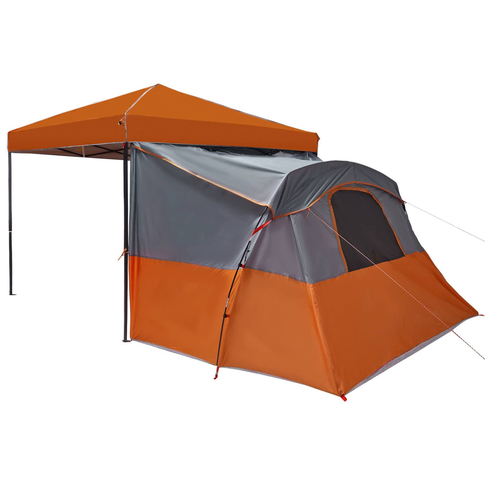 Produktbild för Campingtältset med tak med lagring 2 pcs Orange Taffeta och tyg