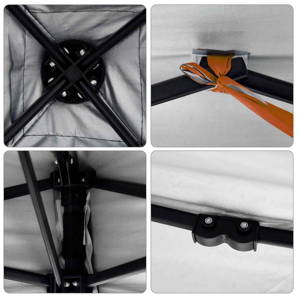 Produktbild för Campingtältset med tak 2 pcs Grå och orange Taffeta och tyg