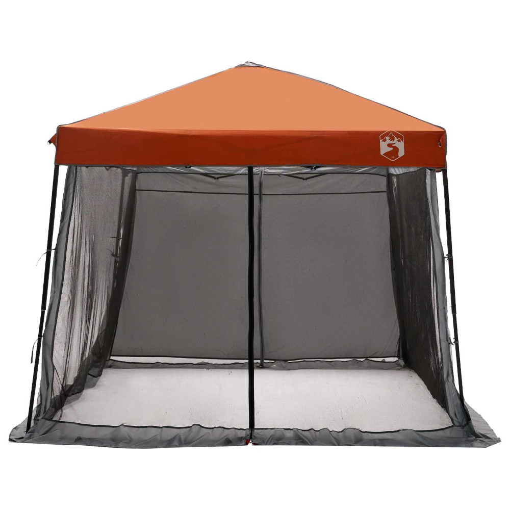 Produktbild för Campingtältset med tak 2 pcs Grå och orange Taffeta och tyg