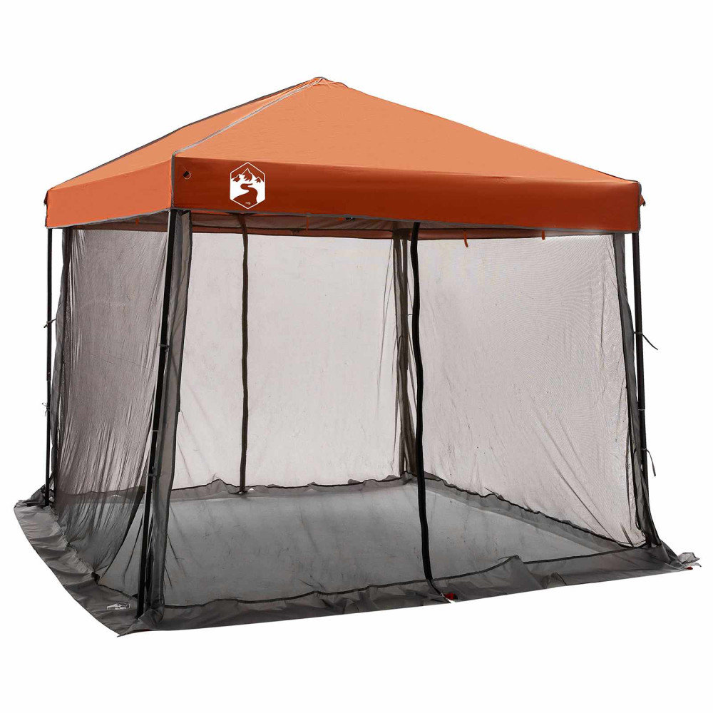 Produktbild för Campingtältset med tak 2 pcs Grå och orange Taffeta och tyg