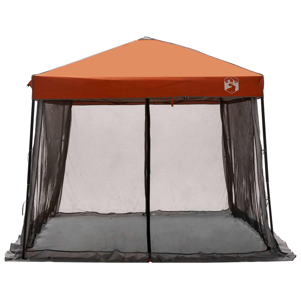 Produktbild för Campingtältset med tak 2 pcs Grå och orange Taffeta och tyg