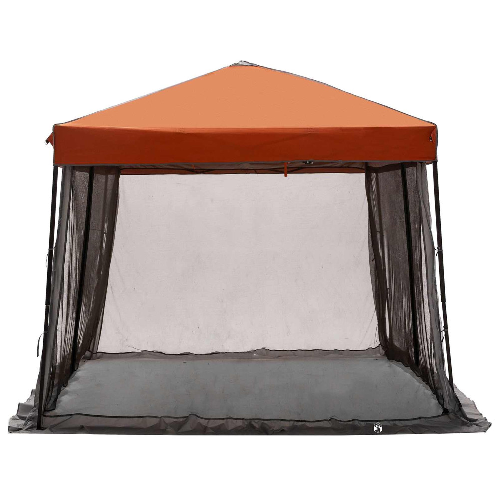 Produktbild för Campingtältset med tak 2 pcs Grå och orange Taffeta och tyg