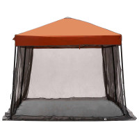 Produktbild för Campingtältset med tak 2 pcs Grå och orange Taffeta och tyg