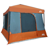Produktbild för Campingtältset med tak 2 pcs Grå och orange Taffeta och tyg