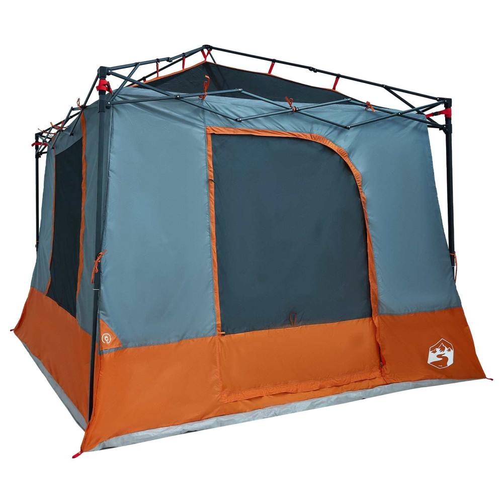 Produktbild för Campingtältset med tak 2 pcs Grå och orange Taffeta och tyg