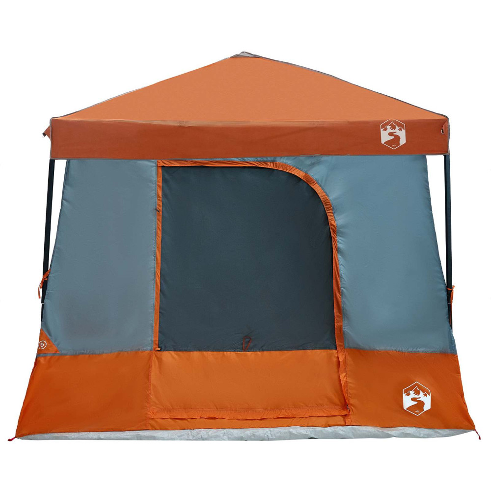 Produktbild för Campingtältset med tak 2 pcs Grå och orange Taffeta och tyg