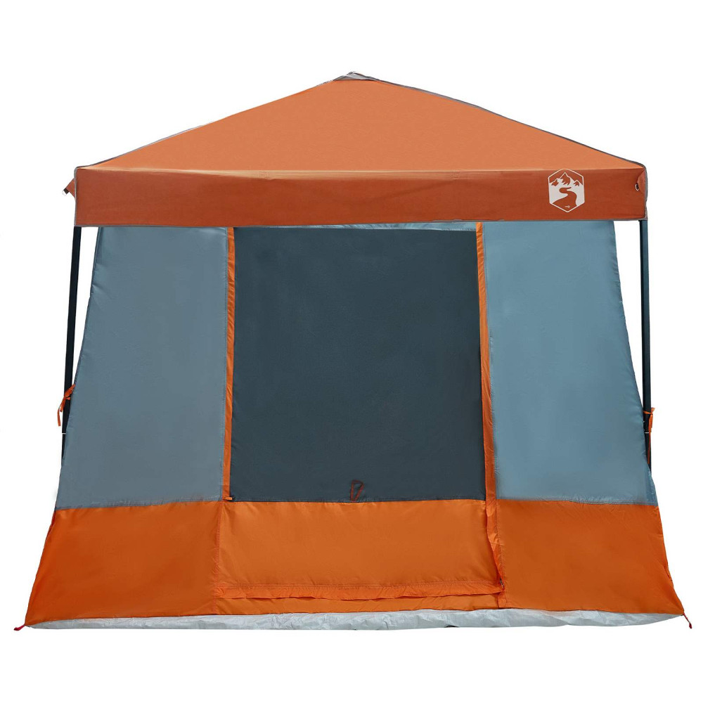 Produktbild för Campingtältset med tak 2 pcs Grå och orange Taffeta och tyg