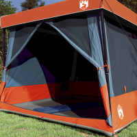 Produktbild för Campingtältset med tak 2 pcs Grå och orange Taffeta och tyg