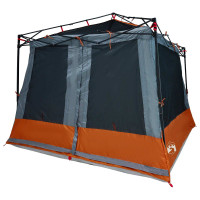 Produktbild för Campingtältset med tak 2 pcs Grå och orange Taffeta och tyg
