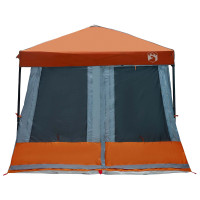 Produktbild för Campingtältset med tak 2 pcs Grå och orange Taffeta och tyg