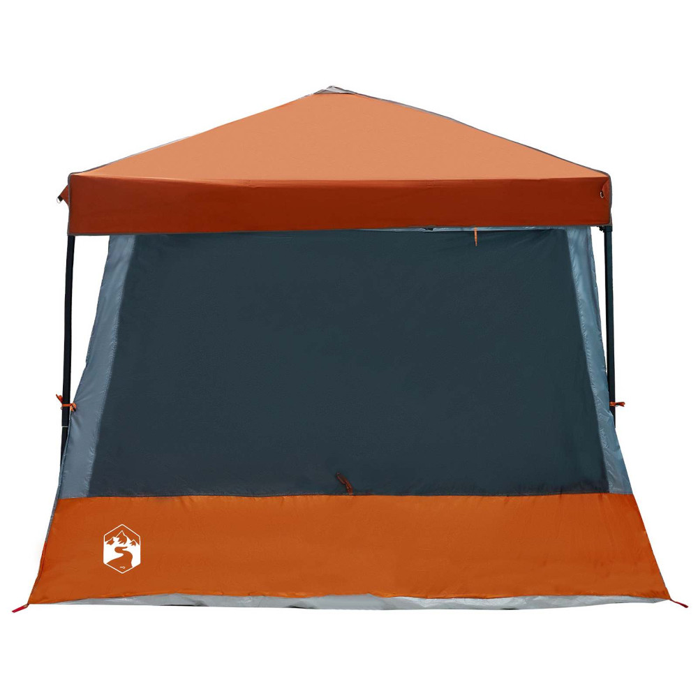 Produktbild för Campingtältset med tak 2 pcs Grå och orange Taffeta och tyg