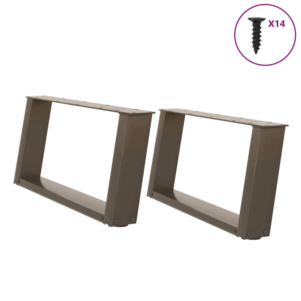 Produktbild för Soffbordsben U-formade 2 st naturstål 70x(30-31) cm stål