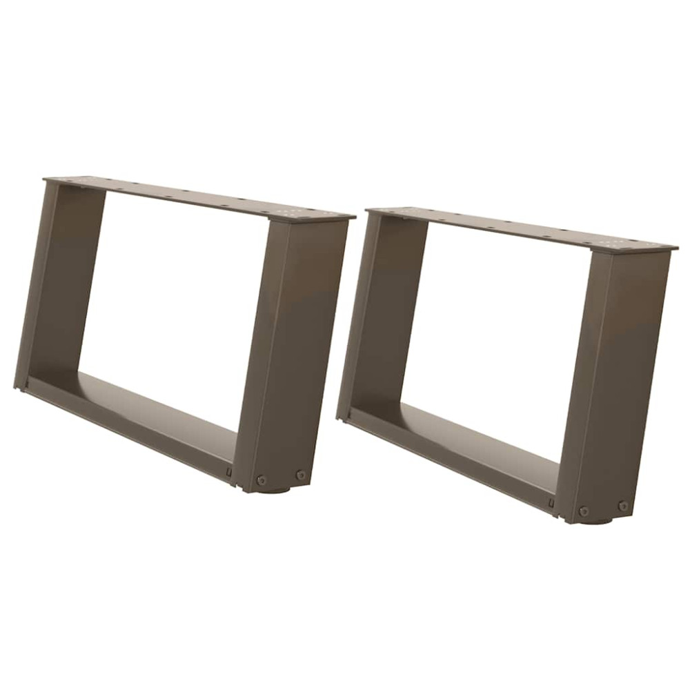 Produktbild för Soffbordsben U-formade 2 st naturstål 70x(30-31) cm stål