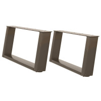 Produktbild för Soffbordsben U-formade 2 st naturstål 70x(30-31) cm stål