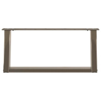Produktbild för Soffbordsben U-formade 2 st naturstål 70x(30-31) cm stål
