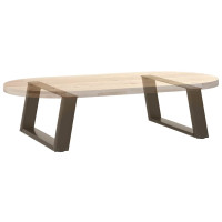 Produktbild för Soffbordsben U-formade 2 st naturstål 70x(30-31) cm stål