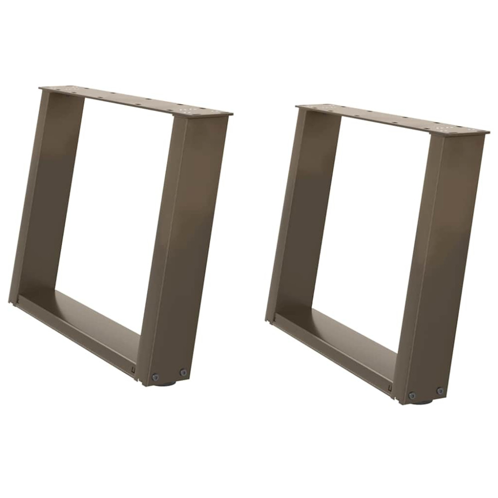 Produktbild för Soffbordsben U-formade 2 st naturstål 70x(42-43) cm stål