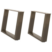Produktbild för Soffbordsben U-formade 2 st naturstål 70x(42-43) cm stål