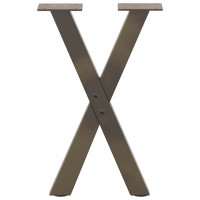 Produktbild för Soffbordsben X-formade 2 st naturstål 38x(42-43) cm stål