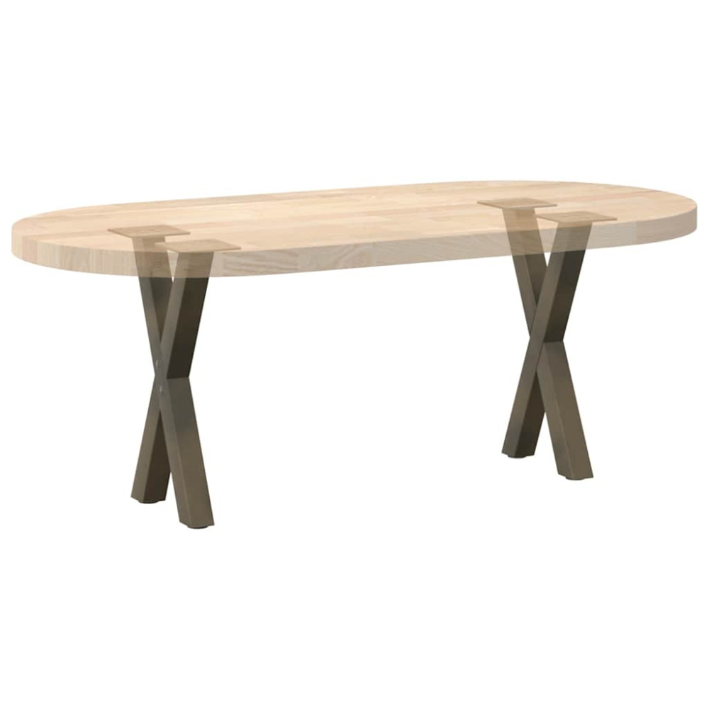 Produktbild för Soffbordsben X-formade 2 st naturstål 38x(42-43) cm stål