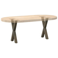 Produktbild för Soffbordsben X-formade 2 st naturstål 38x(42-43) cm stål