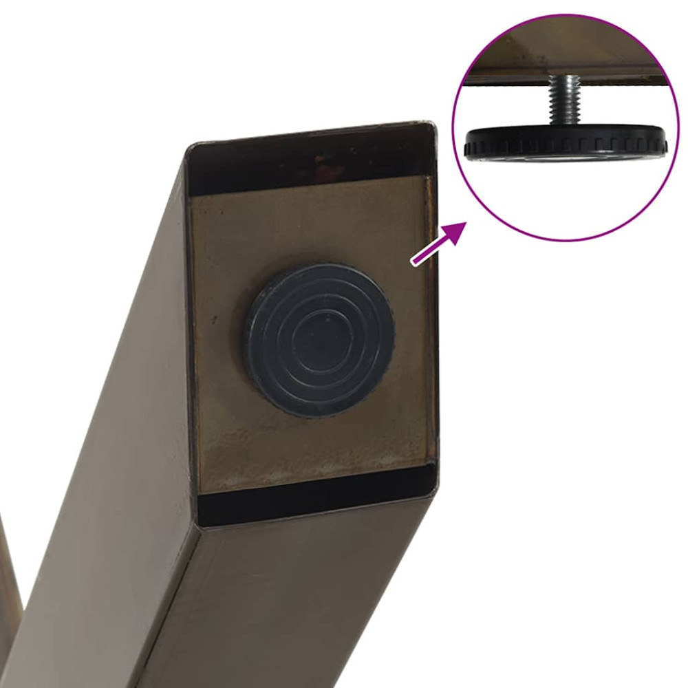 Produktbild för Soffbordsben X-formade 2 st naturstål 38x(42-43) cm stål