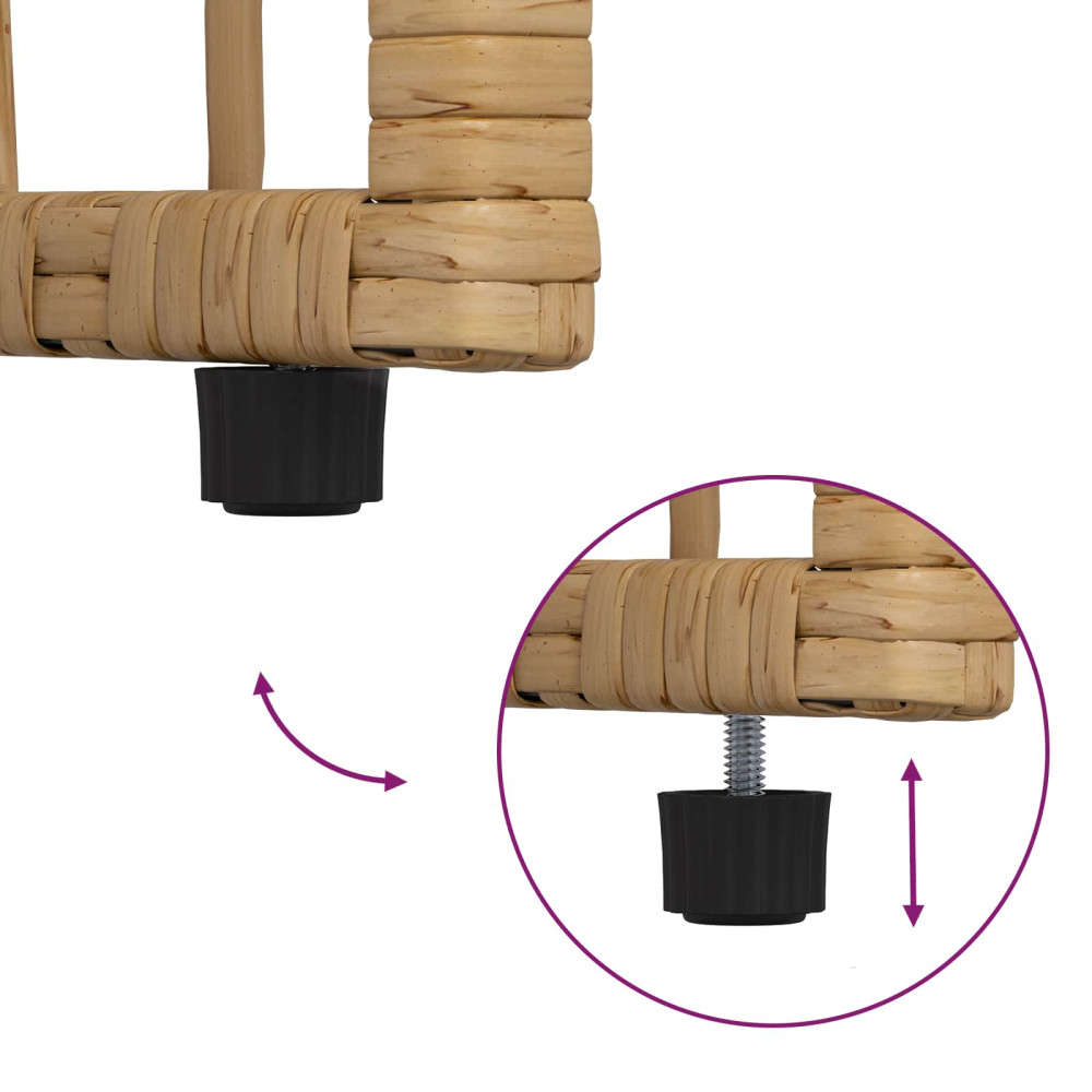 Produktbild för Utomhusbord Naturfärg 80 x 40 x 40 cm Stål och poly rattan