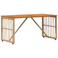 Produktbild för Utomhusbord Naturfärg 80 x 40 x 40 cm Stål och poly rattan